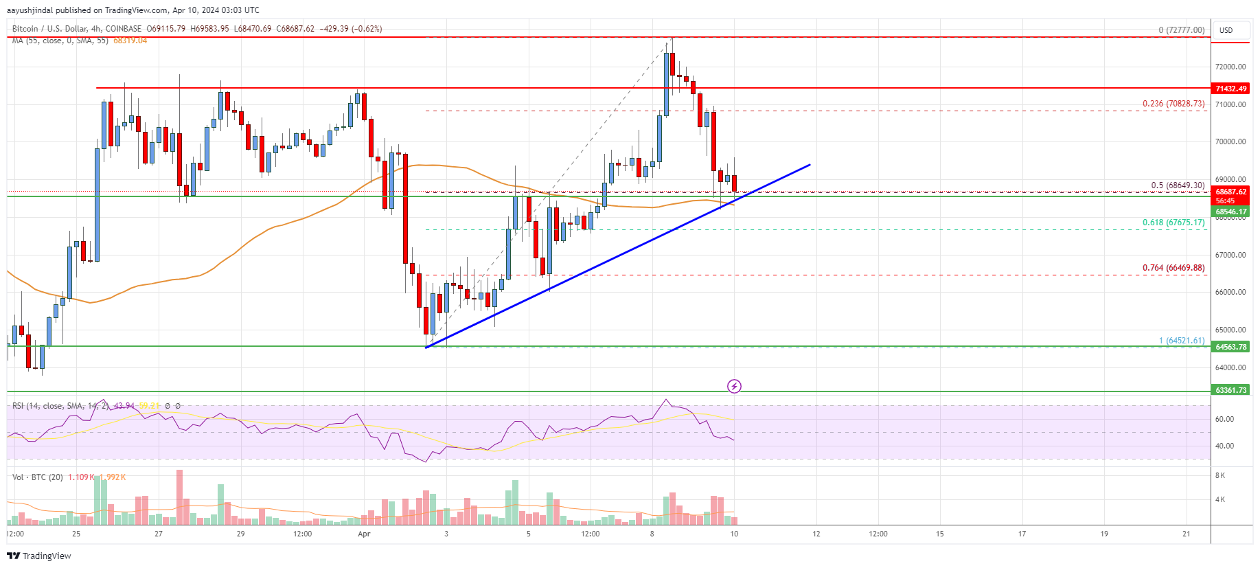 Bitcoin Price Analysis: BTC Reaches Key Support, Can It Bounce Back?