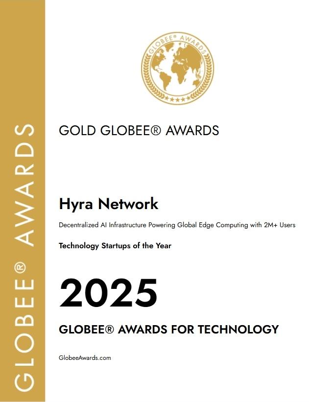 Hyra Network Honored as “Technology Startup of the Year” at the 2025 Globee® Awards