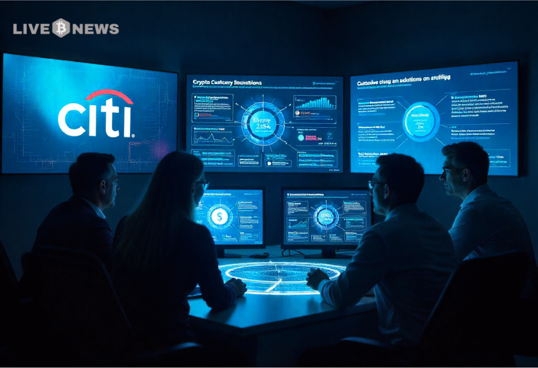Citi plans entry into crypto with stablecoin and ETF custody services, aiming to offer secure digital asset solutions globally.