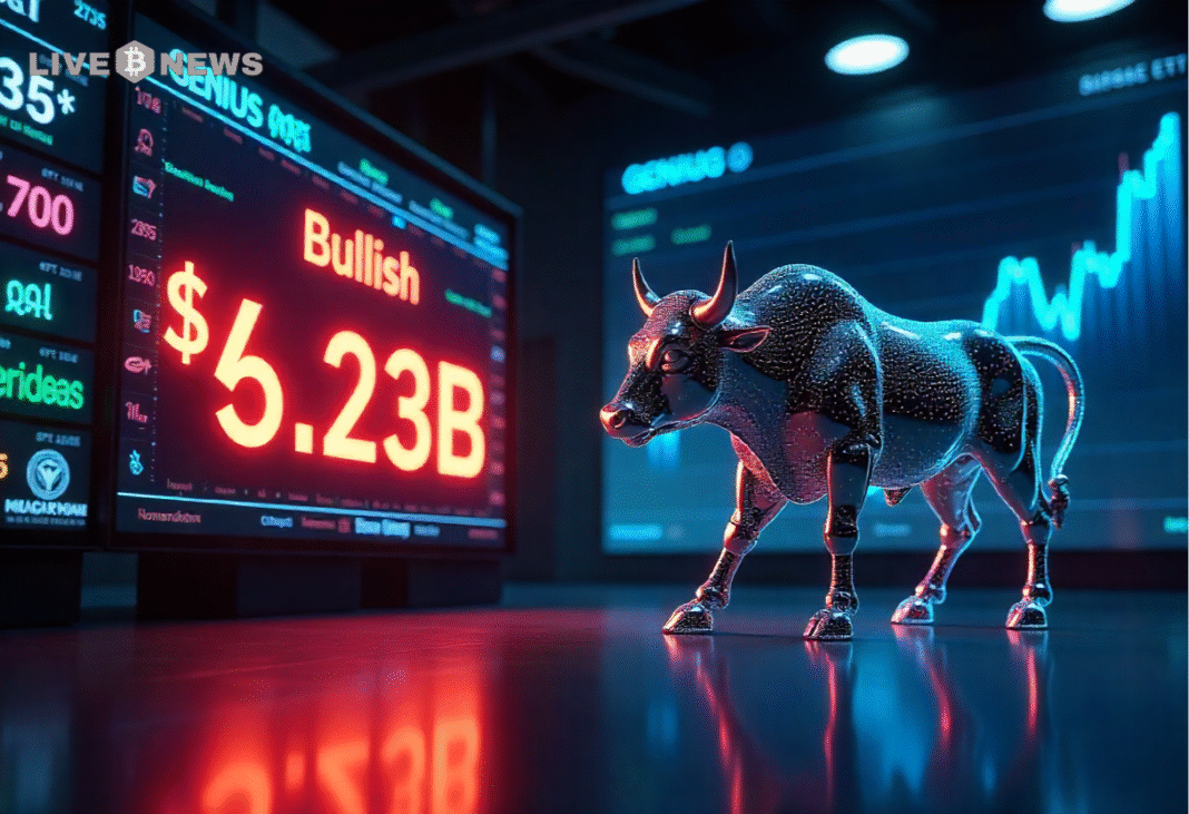 Crypto exchange Bullish files for $4.23B IPO on NYSE, backed by Peter Thiel, amid rising institutional crypto interest and GENIUS Act boost.