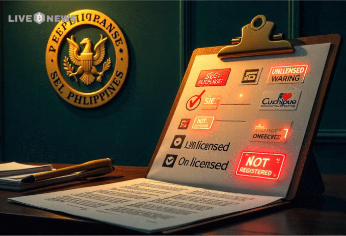 Philippine SEC warns against 10 unlicensed crypto exchanges, including Kraken and Bybit, citing investor risks and regulatory violations.