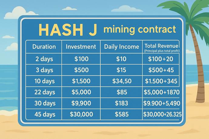 Earning USDT through cryptocurrency mining is a new trend in 2025. HashJ offers a sign-up bonus of 8 to help you earn stable returns
