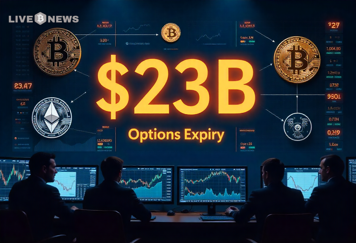 Bitcoin, ETH, XRP, SOL Max Pain Prices Ahead of Historic $23B Options Expiry  | Live Bitcoin News