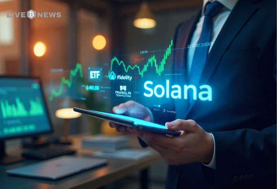 Franklin, Fidelity, and others update Solana ETF filings with staking features, signaling institutional demand, SEC progress, and potential approvals.