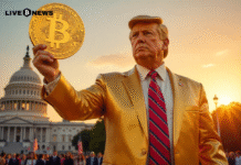 Golden Trump Statue Holding Bitcoin Appears Near U.S. Capitol | Live