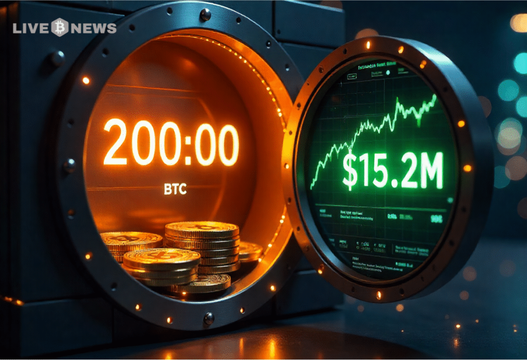 Metaplanet boosts Bitcoin holdings to 20,136 BTC with $15.2M buy, targeting 210K BTC despite stock decline and risks.