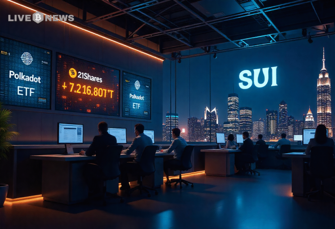 21Shares Lists Polkadot and Sui ETFs on DTCC Platform 21Shares lists Polkadot and Sui ETFs on DTCC, signaling progress toward U.S. approval as altcoin ETFs gain momentum.