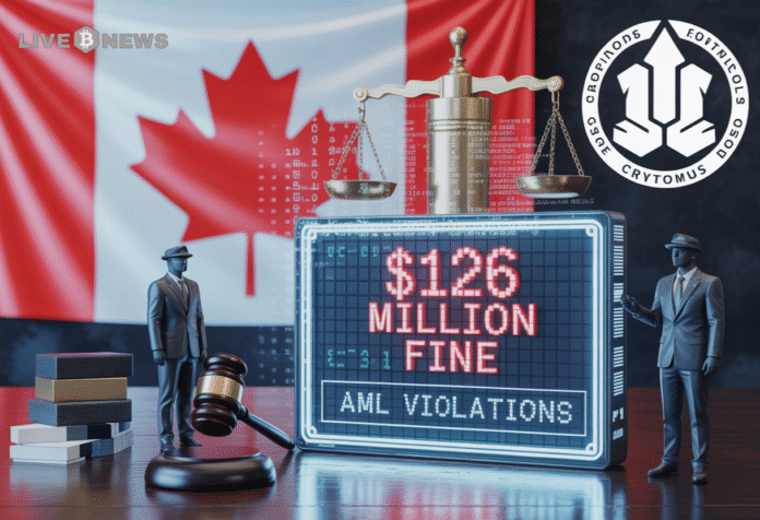 Canada Fines Cryptomus Record $126M for AML Violations_ Canada fines Cryptomus a record $126 million for severe anti-money laundering (AML) violations, setting a firm regulatory precedent.