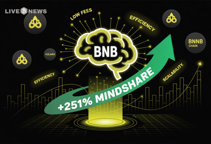 Crypto News- BNB Mindshare Spikes 251 Percent Amid Focus on Low-Cost Chains