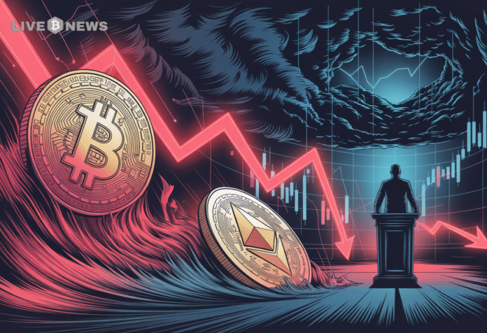 Crypto News: Bitcoin and Ethereum Lead Crypto Decline Ahead of Powell Speech