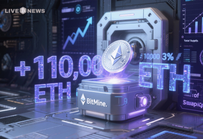 Ethereum News- BitMine Buys Another 110,000 ETH After Market Dip, Now Holds Nearly 3% Of Total Supply