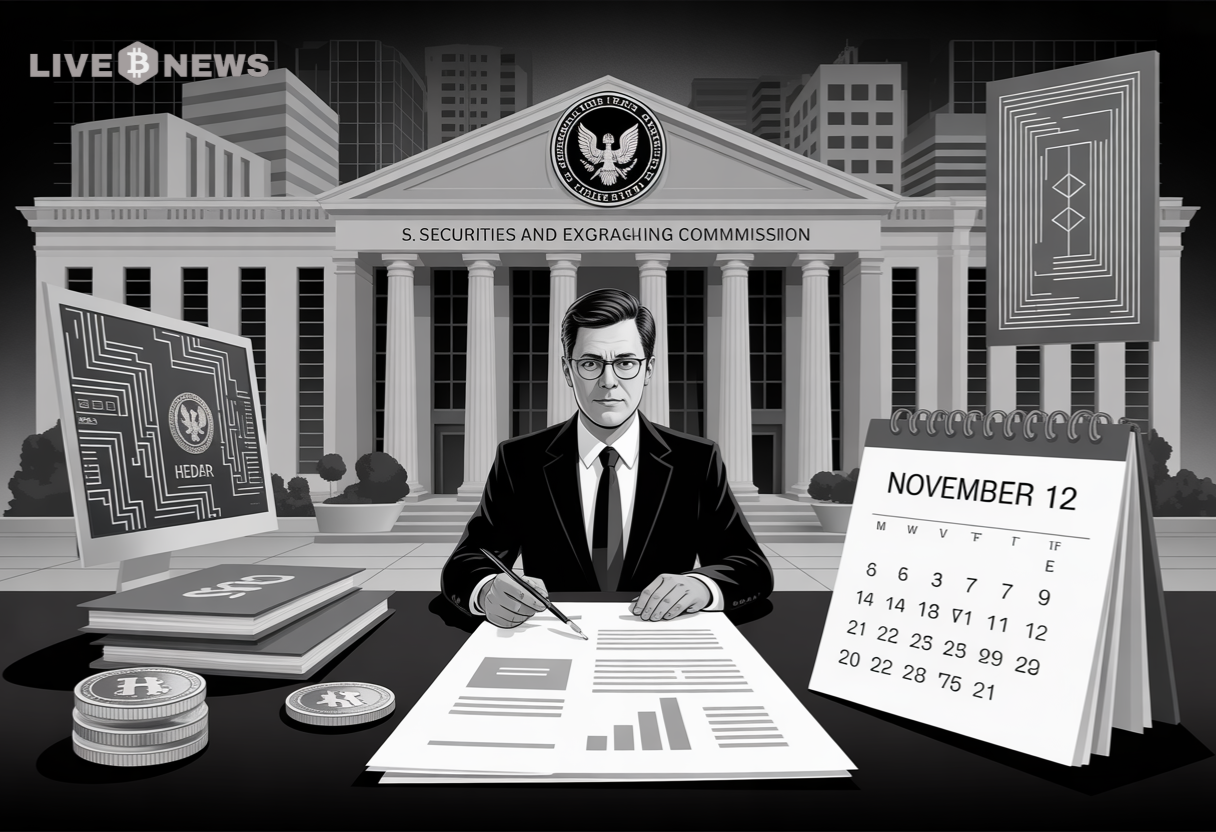 Crypto ETF: SEC Sets Nov. 12 Deadline for Grayscale HBAR ETF Decision |  Live Bitcoin News