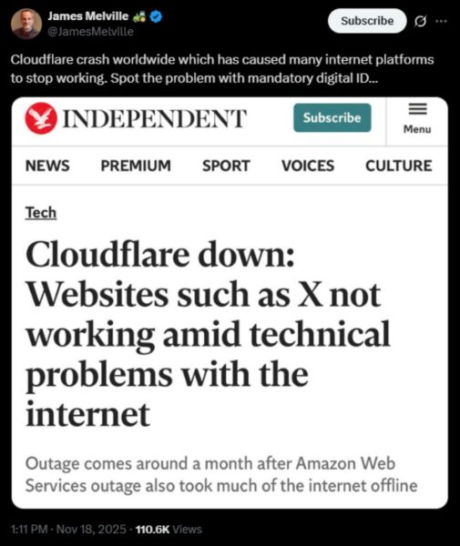 The Cloudflare crash affected websites worldwide 