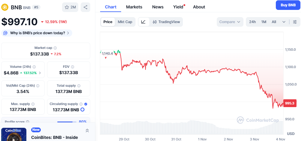 BNB and DOGE Slip, While $TAP Soared by 114% – A Future Top 50 Crypto?