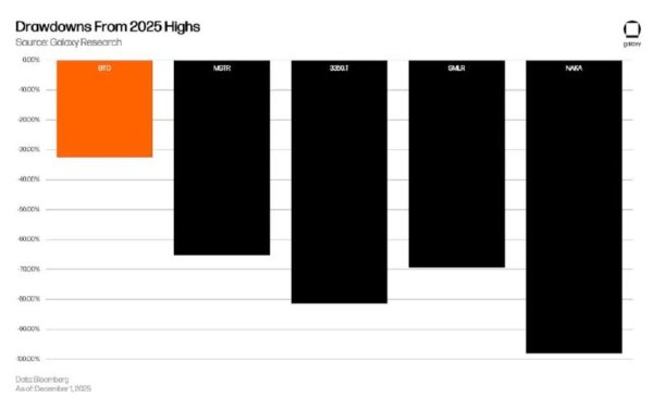 DATs have suffered stronger drawdowns than Bitcoin itself |