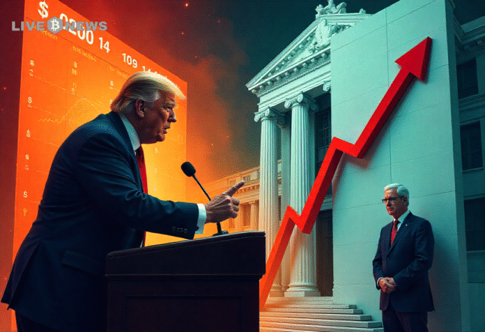 Bitcoin price chart near key support levels as traders watch the upcoming FOMC interest rate decision.