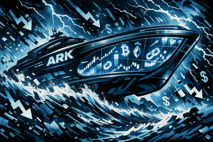 ARK Invest portfolio shift showing Coinbase share sales