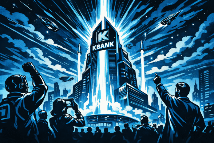 Stablecoin KBank logo with digital asset and stablecoin wallet concept in South Korea