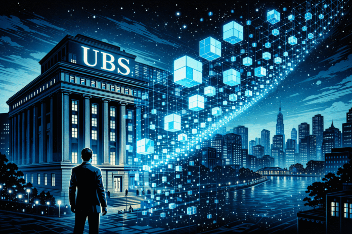UBS headquarters as the bank outlines plans for limited cryptocurrency access and tokenized asset development