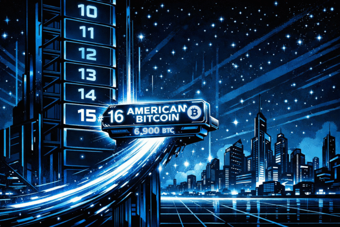 American Bitcoin reaches 6,899 BTC and ranks among top corporate Bitcoin holders globally