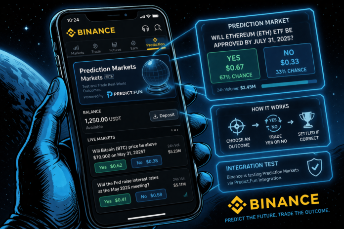 Binance integrates Predict.fun to introduce in-app event-based trading feature