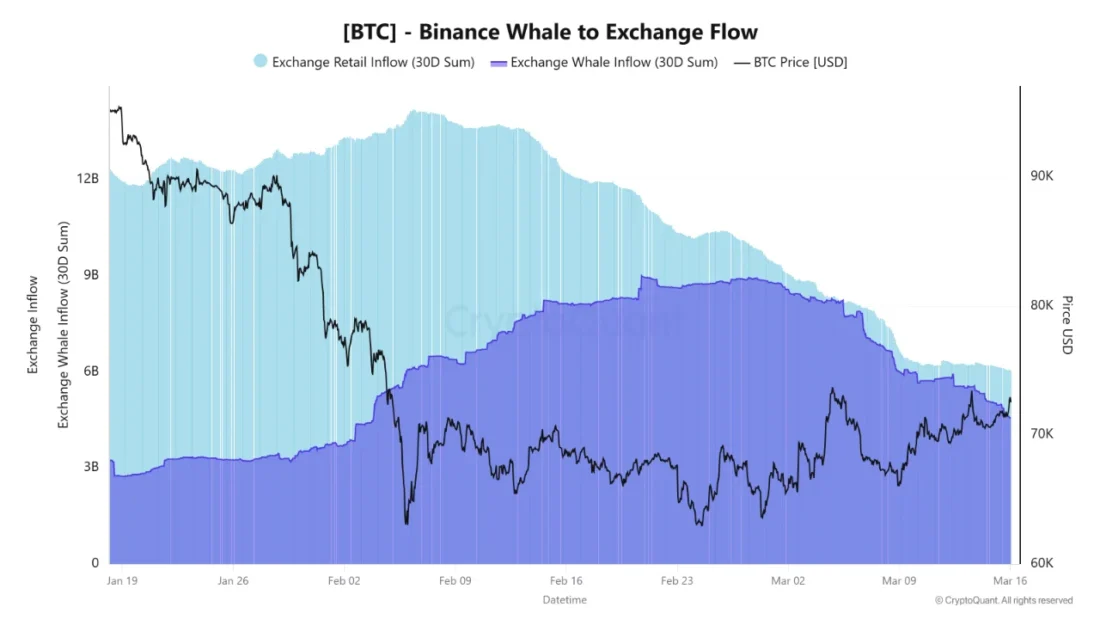 Binance Whale to Exchange Flow