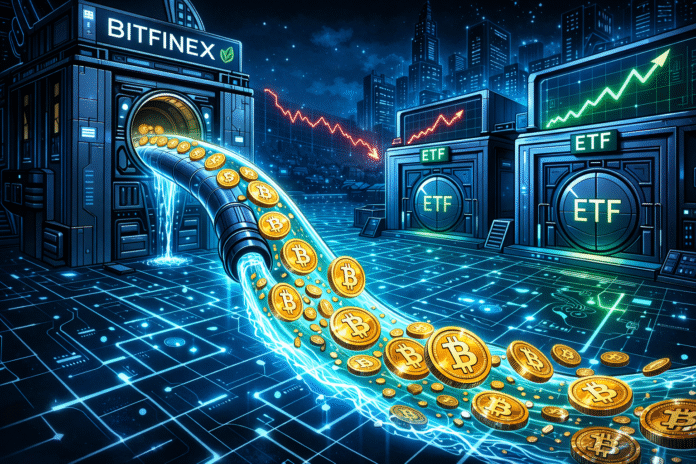 Bitcoin rebounds after price dip as 31,900 BTC leave Bitfinex and U.S. spot Bitcoin ETFs record strong inflows.