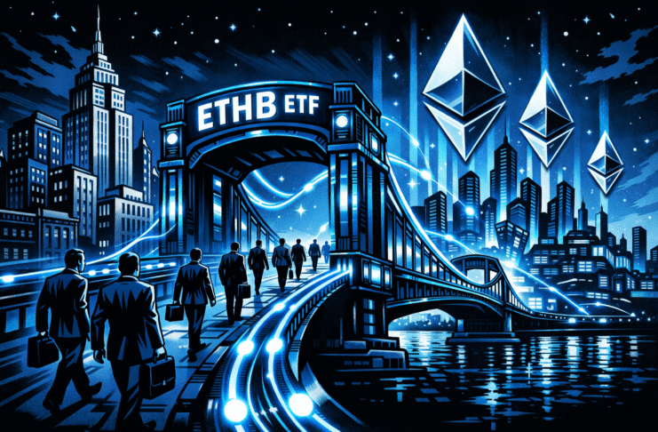 BlackRock launches ETHB Ethereum staking ETF offering investors price exposure and income from Ethereum network staking rewards.