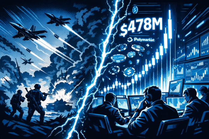 Polymarket records $469M trading volume as Iran strike bets trigger insider trading concerns.