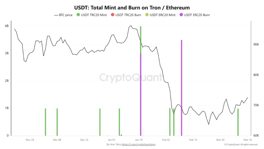 Total USDT Burn on Tron/Ethereum