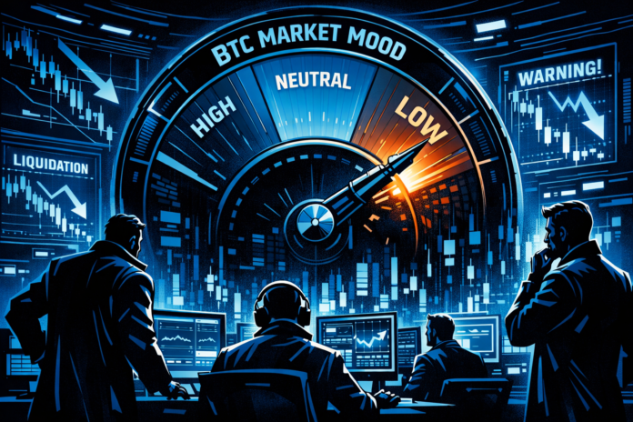 Bitcoin sentiment declines as bearish positioning increases across derivatives, spot flows, and on-chain metrics