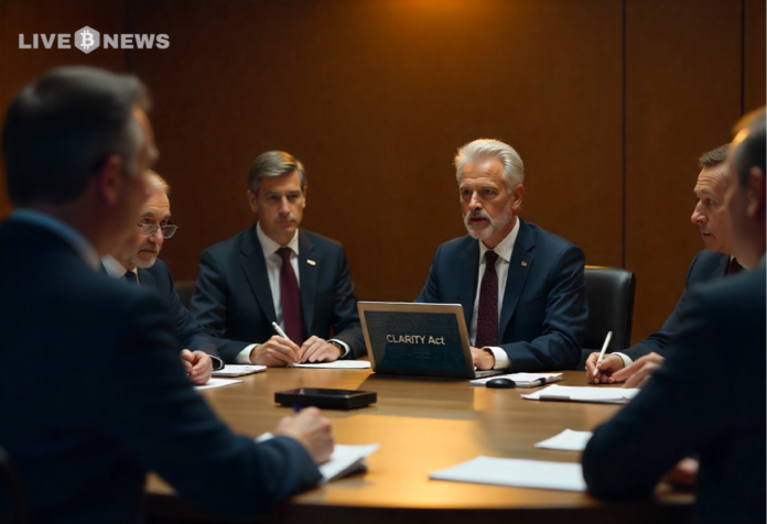 CLARITY Act may face delay as banks push stricter stablecoin rules while lawmakers seek compromise before the 2026 midterm elections.