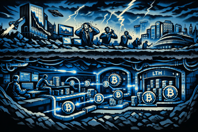 Bitcoin long-term holder supply growth turns positive amid weakening demand and declining derivatives activity.