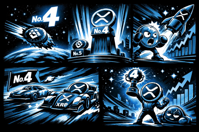 XRP regains fourth place in crypto rankings as competition with BNB remains tight and market dynamics shift